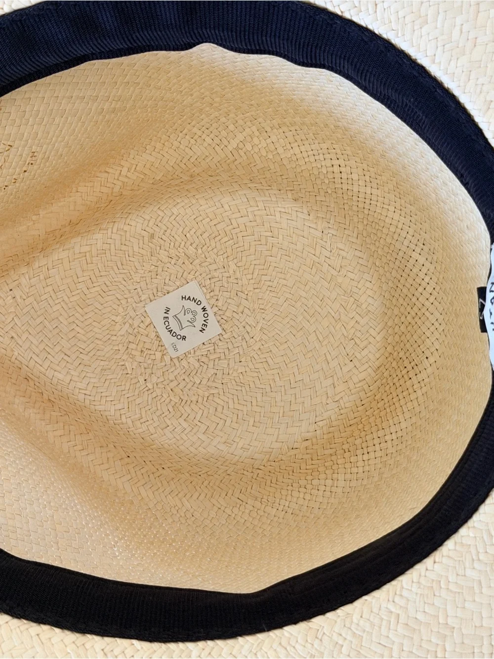 Cuyana Wide Brim Straw Panama Hat in Natural Cream